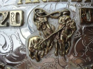 Western Collectible Team Roping Rodeo Trophy Buckle by Maynard