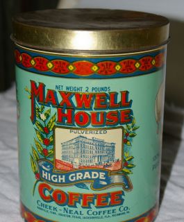 Maxwell House High Grade Coffee Tin 1979