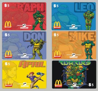 M01026 USA McDonalds Teenage Mutant Ninja Turtles 6pcs