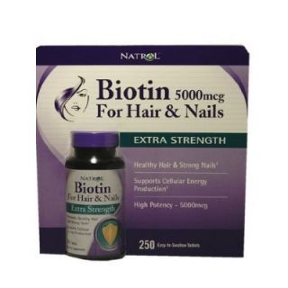 Biotin Extra Strength for Hair Nails 5000 mcg 250 Tablets