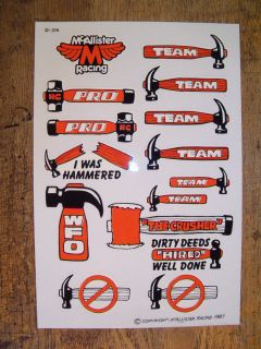 McAllister D 214 Hammer Decal   Kyosho Associated Traxxas AE Cen Losi