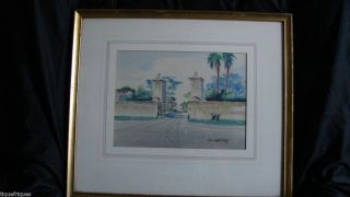 Emmett Fritz Watercolor Painting St Augustine Florida City Gates
