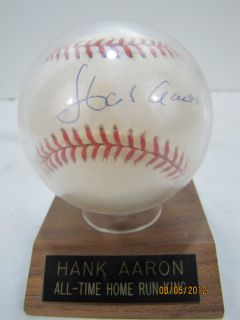 Hank Aaron All Time Home Run King Baseball Autograph Rawlings William
