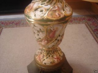 Capodimonte Vintage Colorful Figural Lamp No Shade