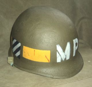 WWII Era M 1 Helmet 3rd Infantry Division MP