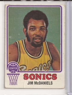 1973 Jim McDaniels Topps Card 152 Seattle Sonics