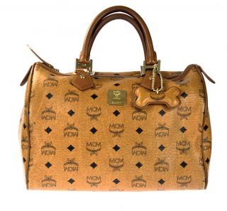 MCM Medium Boston Bag Cognac Brown MSRP $475 526959910