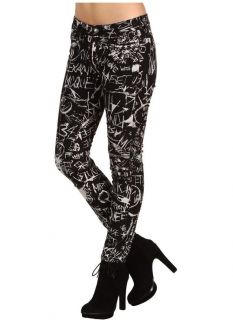 BN Alexander McQueen McQ Blk Graffiti Printed Jeans Pants Leggings