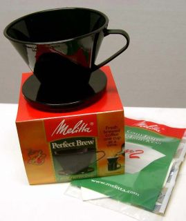 Melitta Perfect Brew Cone Filter Cup Coffee Maker Black