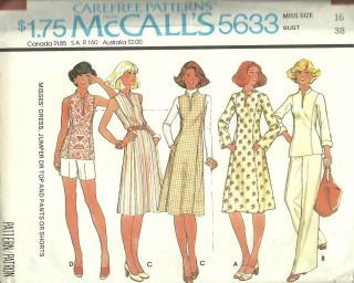 McCall’s 5633 Misses Dress, Jumper, Top, Pants, Skirt Sewing Pattern