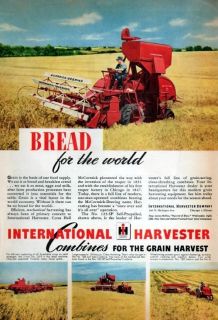 1948 McCormick International 123 SP Combine Tractor Original Color Ad