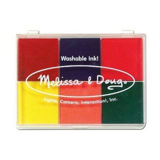 Melissa and Doug 6 Color Jumbo Ink Pads Rainbow Stamp Pad Washable New