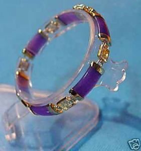 Mens Jewelry Womens 14k GP Purple Jade Bracelet Mens Bracelets 7 5