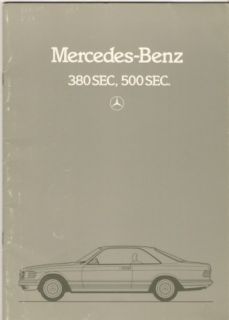 Mercedes Benz 380 500 Sec 1981 85 UK Market Brochure