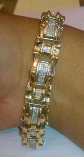 Mens Diamond and Gold Bracelet