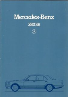 Mercedes Benz 280 SE s Class W126 1982 85 UK Market Sales Brochure