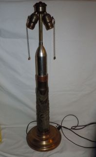 WWII Trench Art Military Shell Tall Table Lamp 28 Arts and Crafts