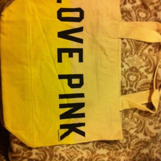 Victorias Secret Love Pink Canvas Tote Bag Large Size