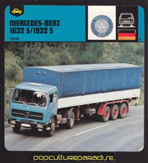 1975 1978 Mercedes Benz 1632 s 1932 s Truck Photo Card