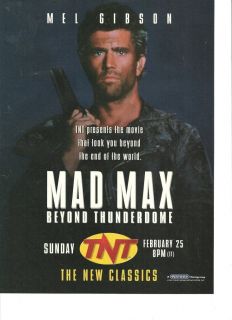 Mel Gibson Mad Max TNT Full Page Promo Ad