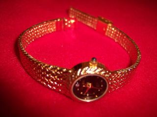 Ladies Oleg Cassini Wristwatch Yellow Case Band Immaculate
