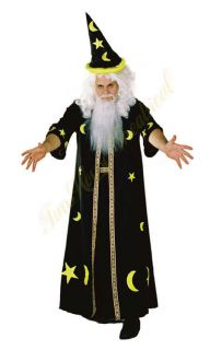 Merlin Wizard Dark Potion Master Halloween Costume Renaissance Robe