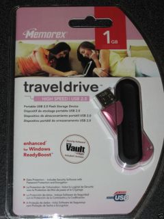 1GB Memorex USB 2 0 Traveldrive Flash Drive Windows Ready Boost Vault
