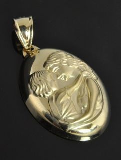 Michael Anthony Yellow 14k Gold Mother Child Medal Slide Charm Pendant