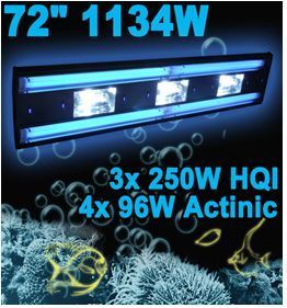 72 1134w Metal Halide Aquarium Light 3x 250 +4x96 watt Compact combo