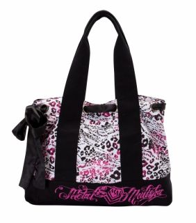 Metal Mulisha Womens Girls Booming Tote Bag Black White Pink M41771401