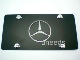 Mercedes Benz Badge Emblem Black Chrome License Plate