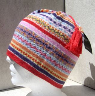 Merkley Lady Vibrant Nordic Stripe Ski Board Beanie Hat