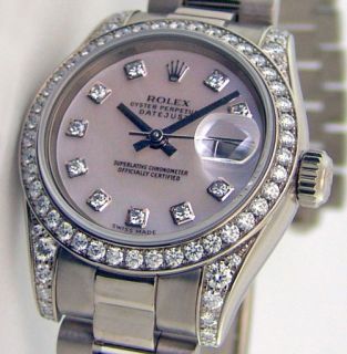 ROLEX Lady President 18k White Gold Mother of Pearl Diamond WATCH