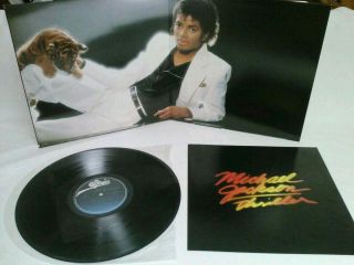 Vintage Michael Jackson Record Album Thriller 1982 with Poster