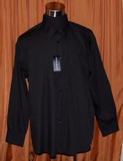 Michael Brandon Long Sleeve Black Cotton Polyester Shirt Mens 18 34 35