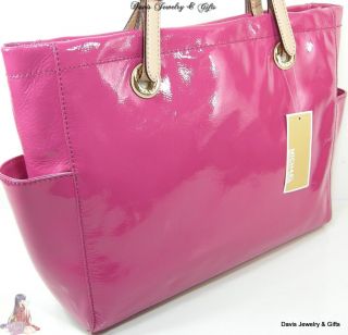 Michael Kors Purse Tote Genuine Pink Patent Leather E W Shopper Large
