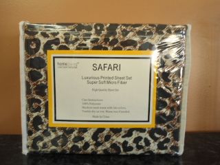 Home Living Safari Microfiber Full Size Bed Sheet Set Leopard Print