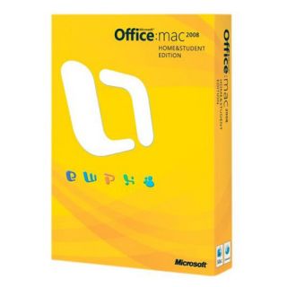 Microsoft Office Mac 2008 Home Student Edition Three User Licenses New