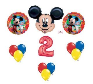 Mickey Mouse #2 Second 2nd Birthday Balloon Mylar Latex Set Lot Party