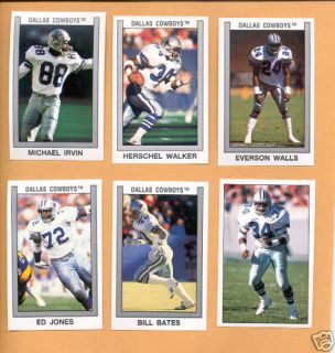 89 Dallas Cowboys Sticker Set Bill Bates Michael Irvin Herschel Walker