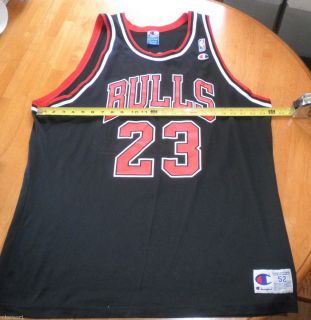 Michael Jordan 23 Champion Chicago Bulls Jersey Size 52 Vintage Black