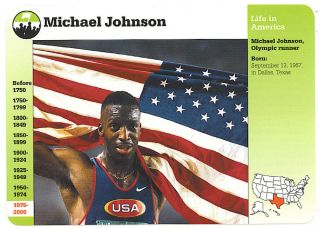 Michael Johnson Olympic Medalist Grolier Story of America Card Track