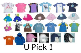 Rash Guard Shirt Bucket Hat Boys Girls UPF 50 Swim Kids Childrens Baby