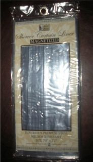 NEW SHOWER CURTAIN SUPER CLEAR MILDEW RESISTANT MAGNETIZED LINER
