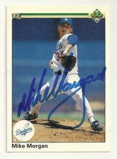 Mike Morgan 1990 Upper Deck Signed 317 Dodgers