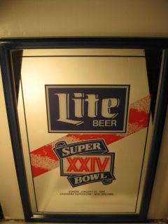 1990 Miller Lite Beer Super Bowl XXIV Logo Mirror