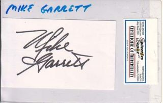 Mike Garrett Chiefs Chargers Signed Index Card COA