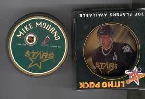 Mike Modano Official Litho Hockey Puck