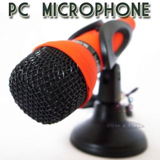 Red Mic Microphone for Laptop PC Computer Karaoke Skype