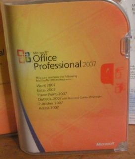Microsoft Office 2007 Professional Pro Full VERSION Retail Great Price